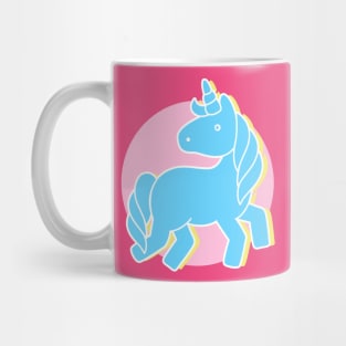Blue unicorn in a pink world Mug